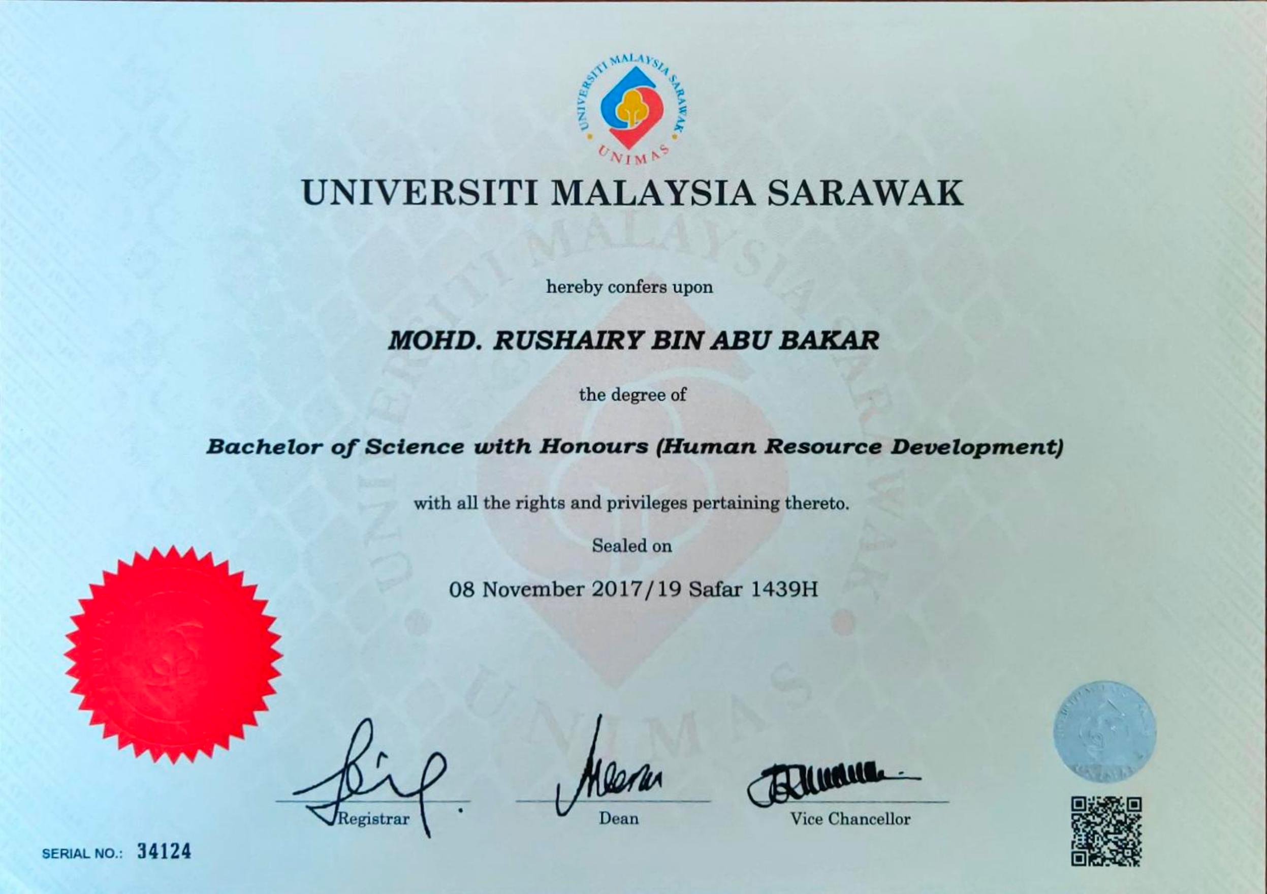 Bachelor of Science with Honours Human Resource Development UNIMAS